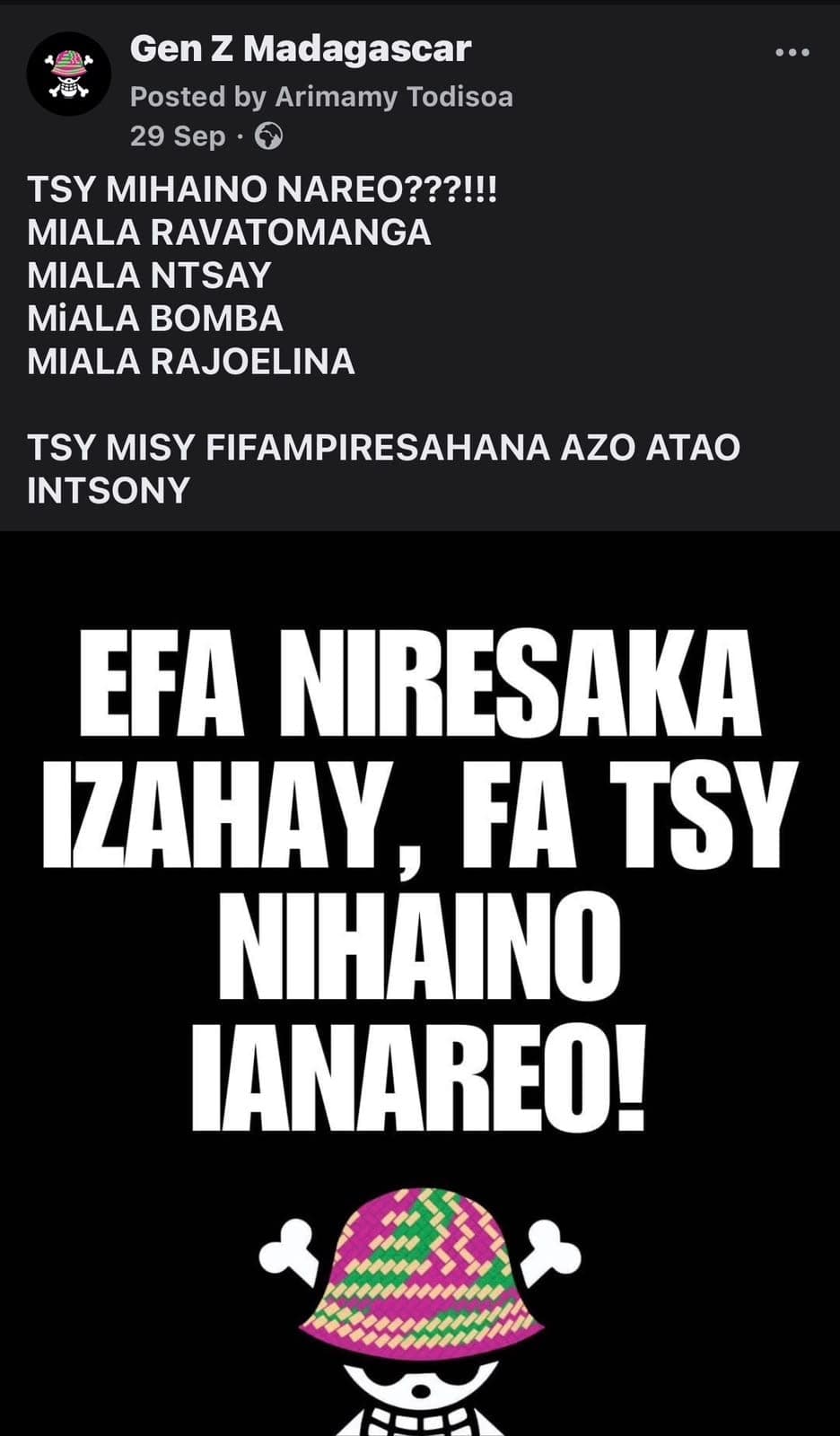 Publication Gen Z Madagascar : Efa niresaka izahay, fa tsy nihaino ianareo!